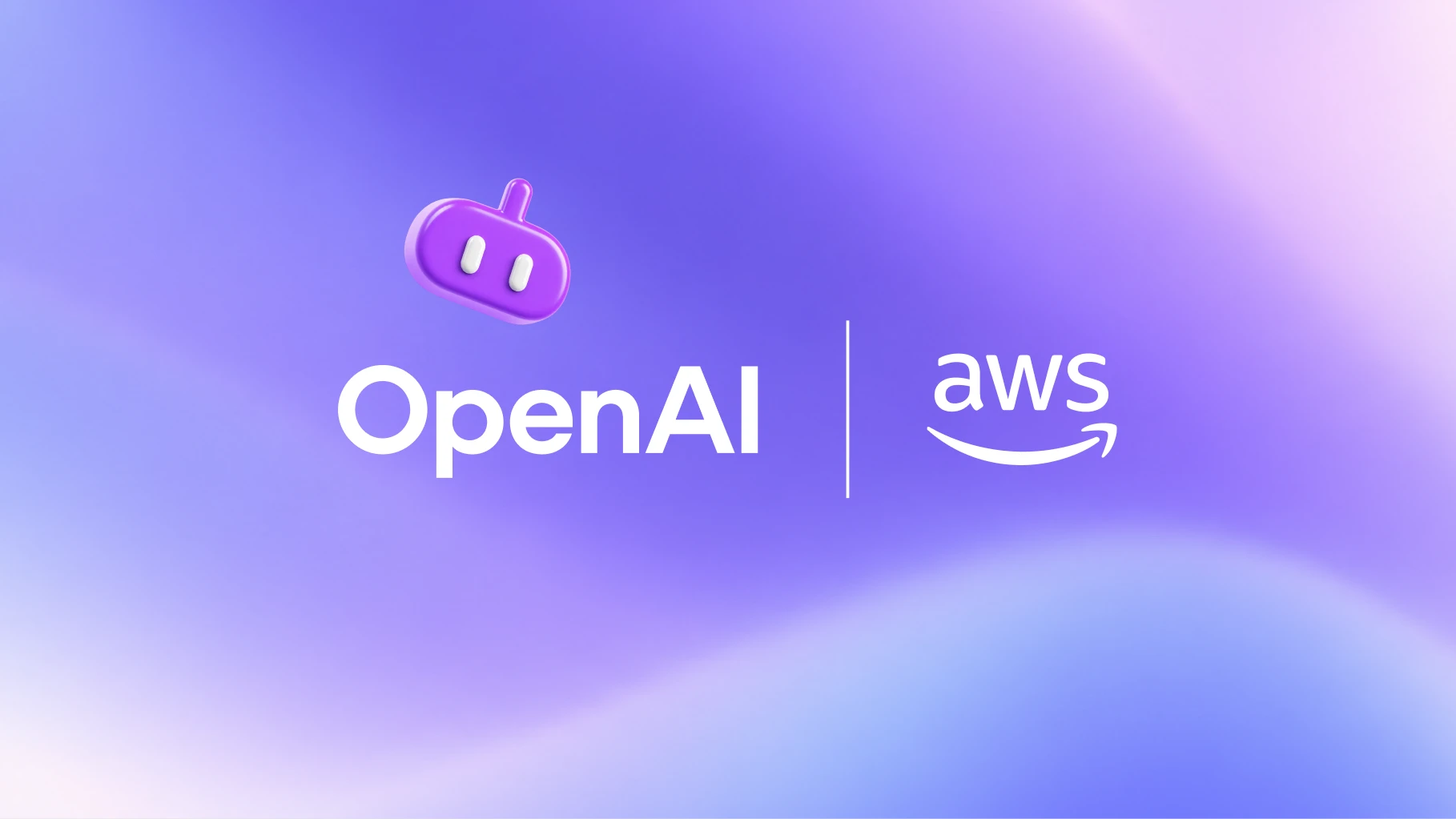 Image 10: OpenAI and AWS logos on a blue and purple gradient.