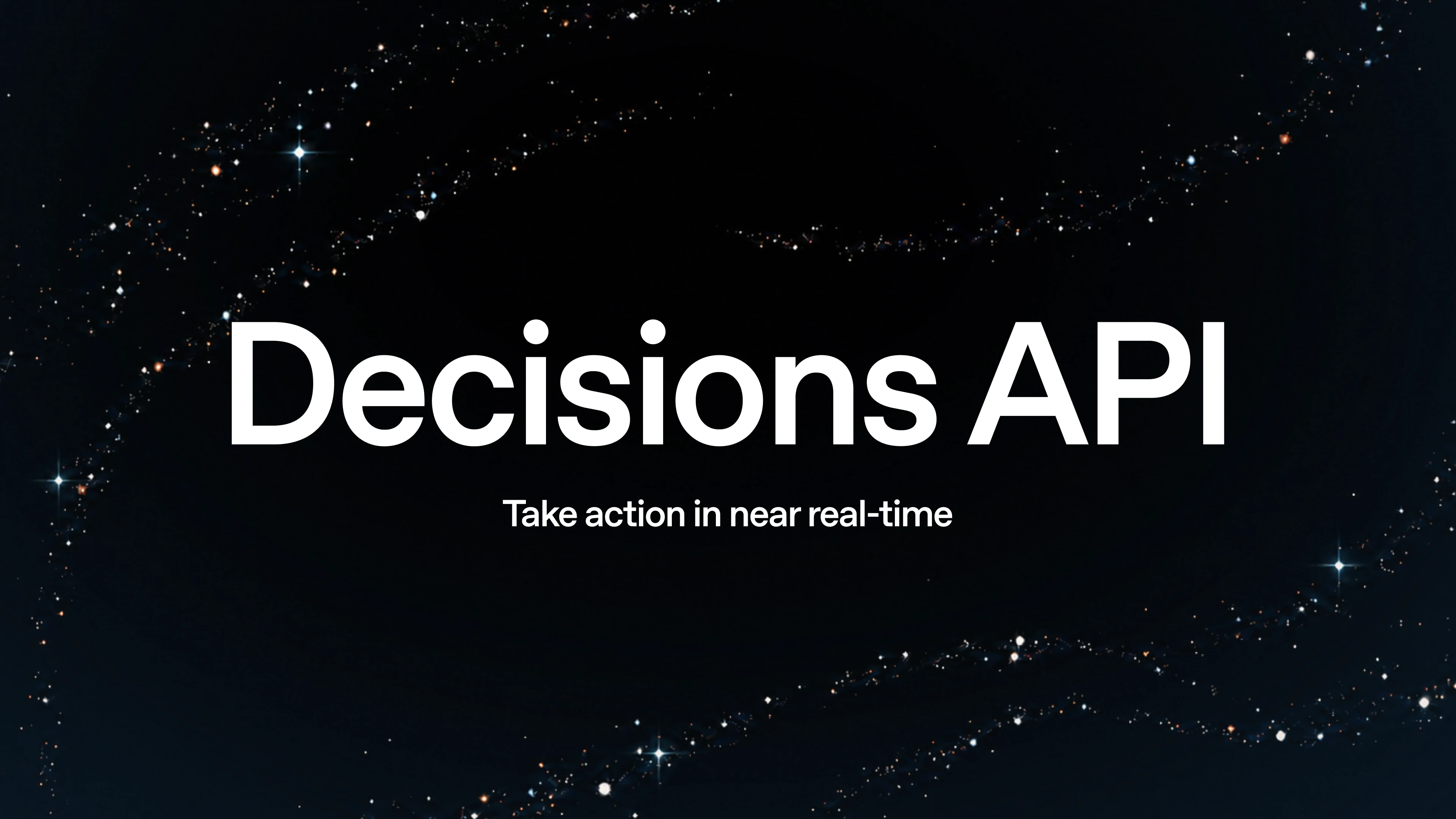 Image 8: Decisions API text on space background.