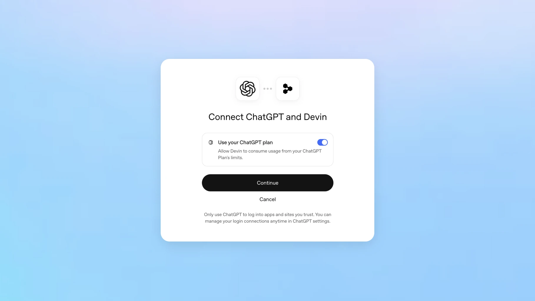 Image 22: Sign in modal for ChatGPT in Dactyl