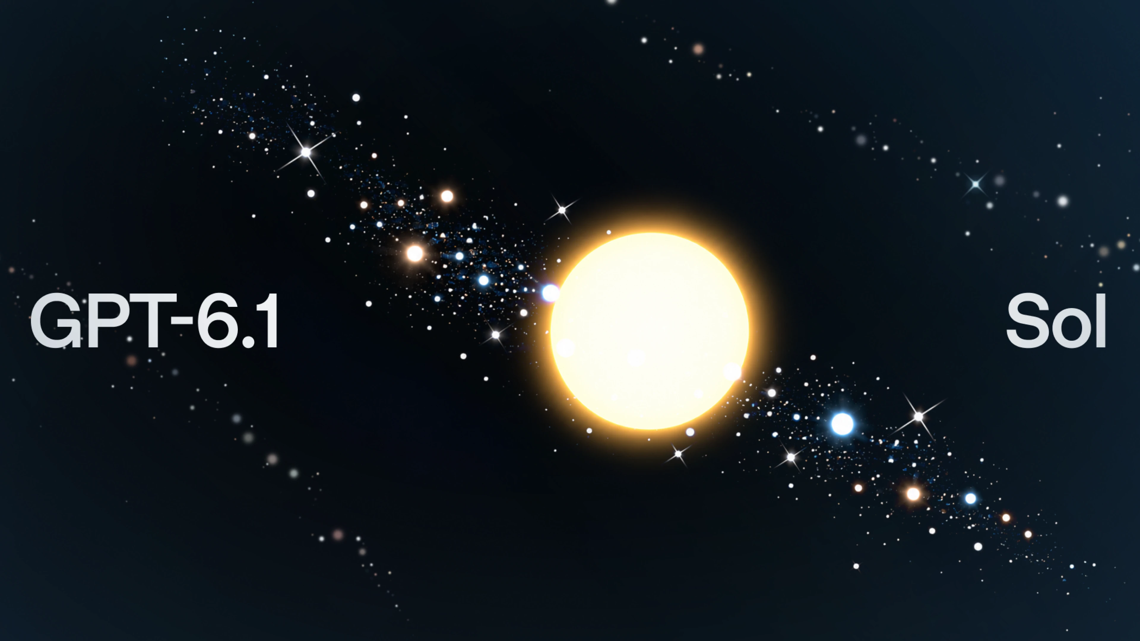 Image 1: GPT-6.1 Sol title on a dark, starry background.
