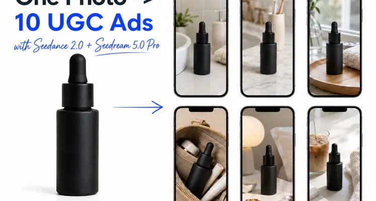 How I Turned One Product Photo Into 10 UGC Ads With Seedream 5.0 Pro + Seedance 2.0