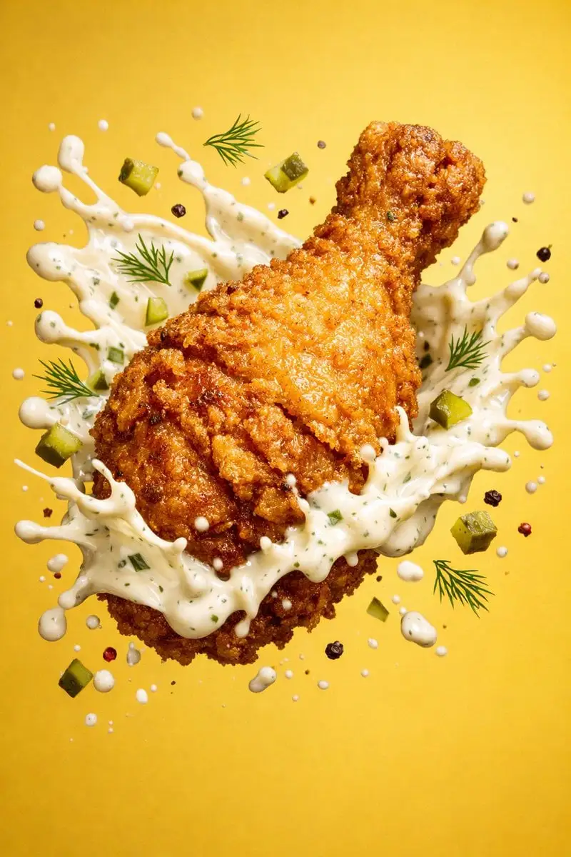 Epic 8K cinematic fantasy food scene: a colossal crispy f...