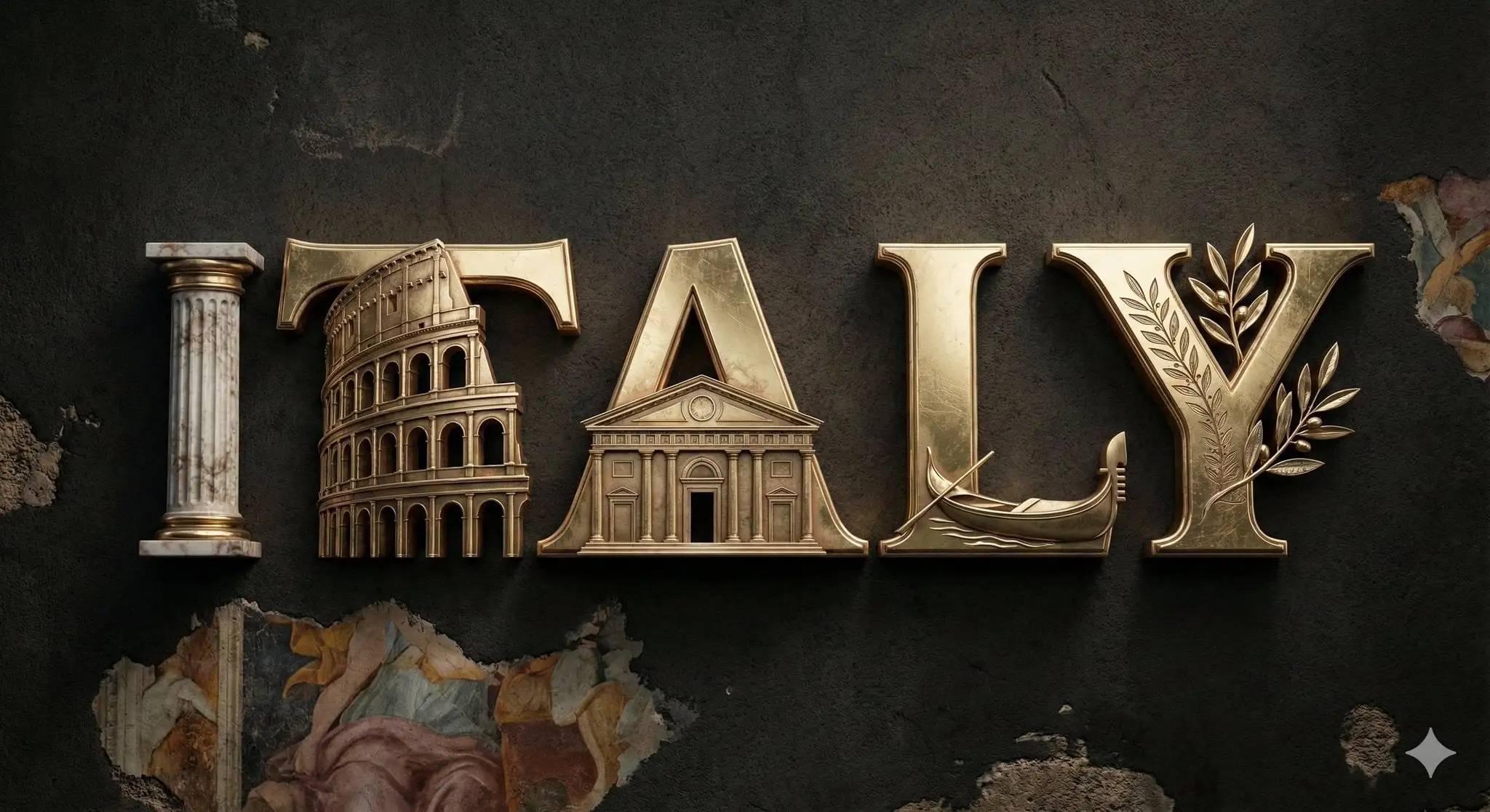 A high-quality 3D metallic typography design of the word ...