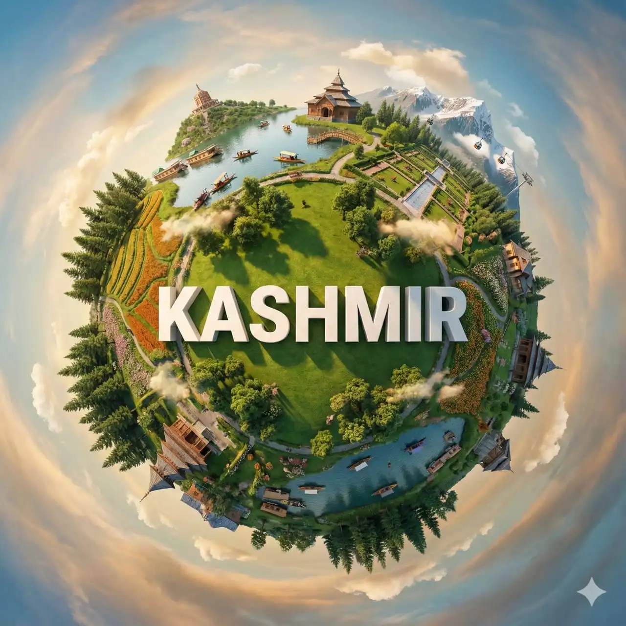 Create a hyper-realistic miniature planet showcasing [KAS...