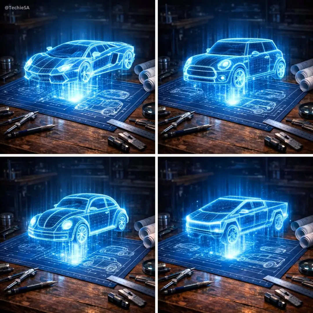 Create a hyper-realistic 3D holographic blueprint project...
