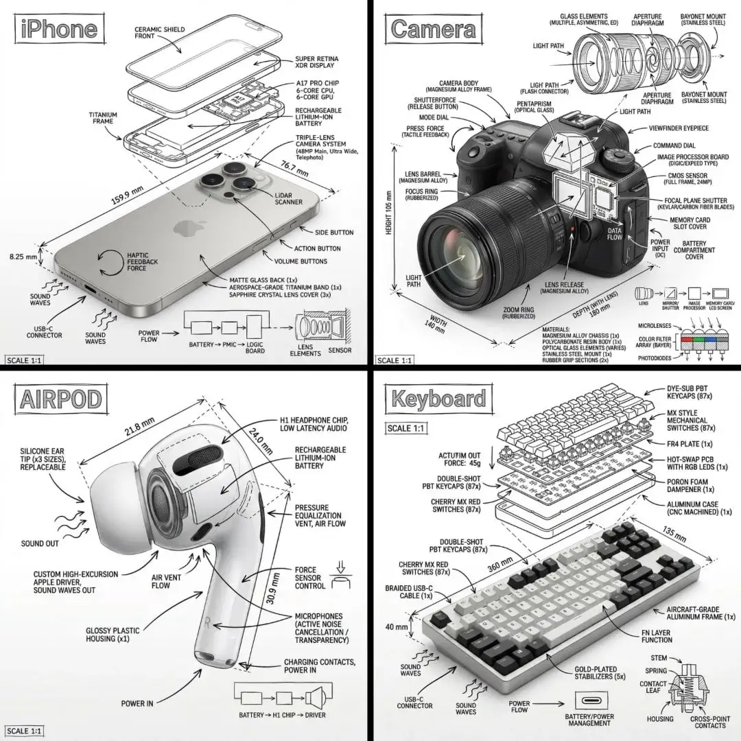 Create an infographic image of [OBJECT], combining a real...