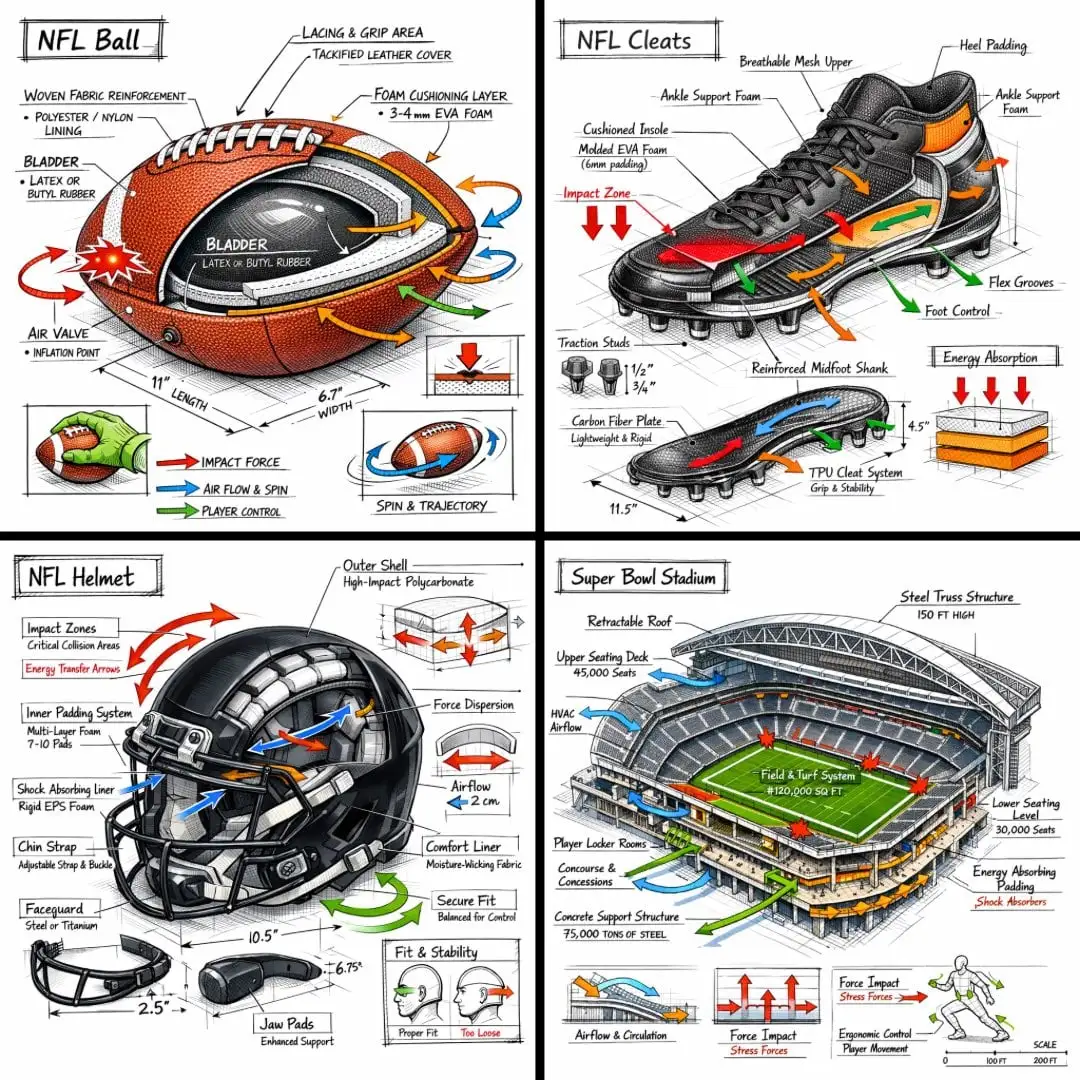 Create a technical infographic of [OBJECT] with a 45-degr...