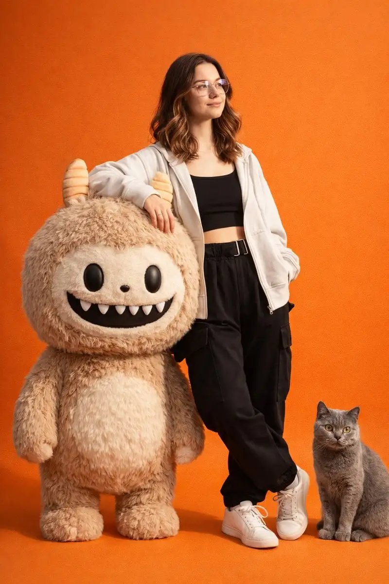 Create a hyper-realistic, high-detail studio photoshoot f...