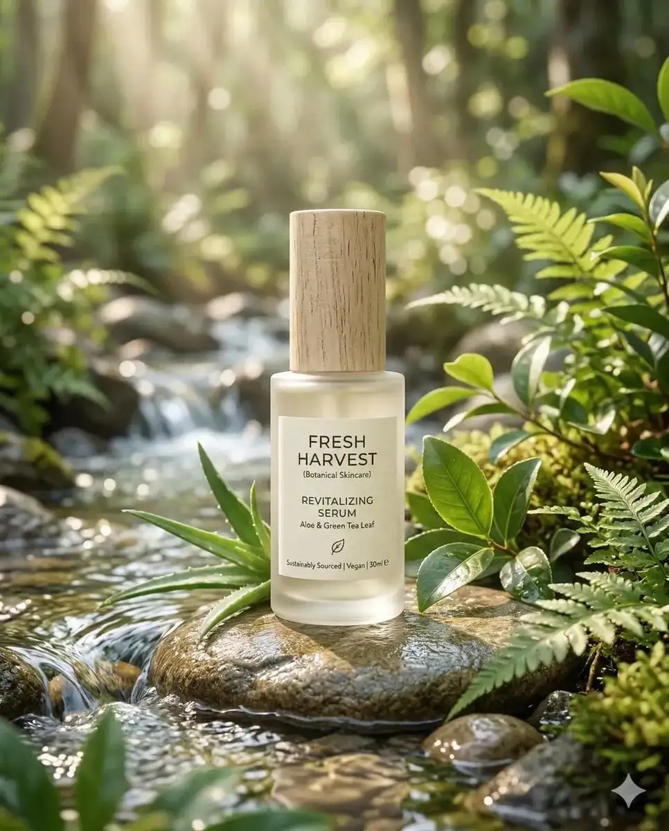 Eco-Friendly Skincare Product “Minimalist skincare bottle...
