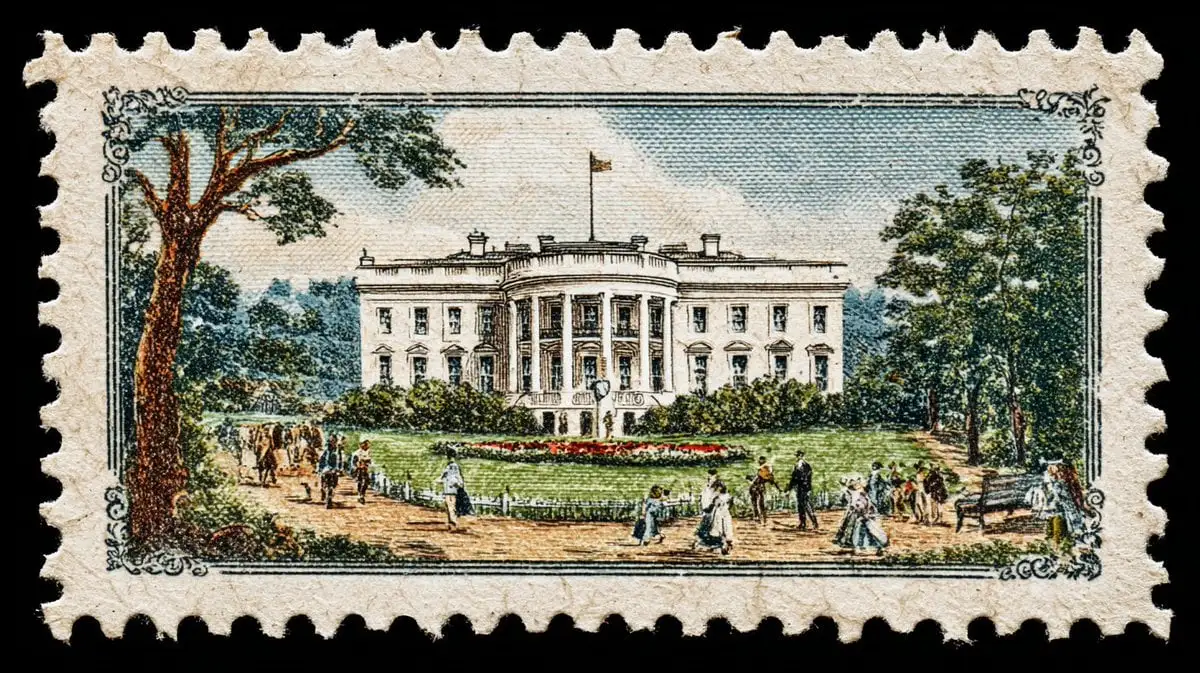 a vintage postage stamp depicting [iconic monument of a c...