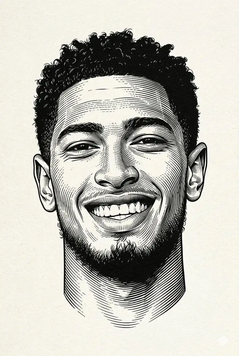 Black and white engraved portrait illustration of a person.