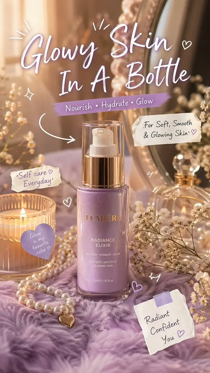 Luxury aesthetic skincare advertisement,soft pastel backg...
