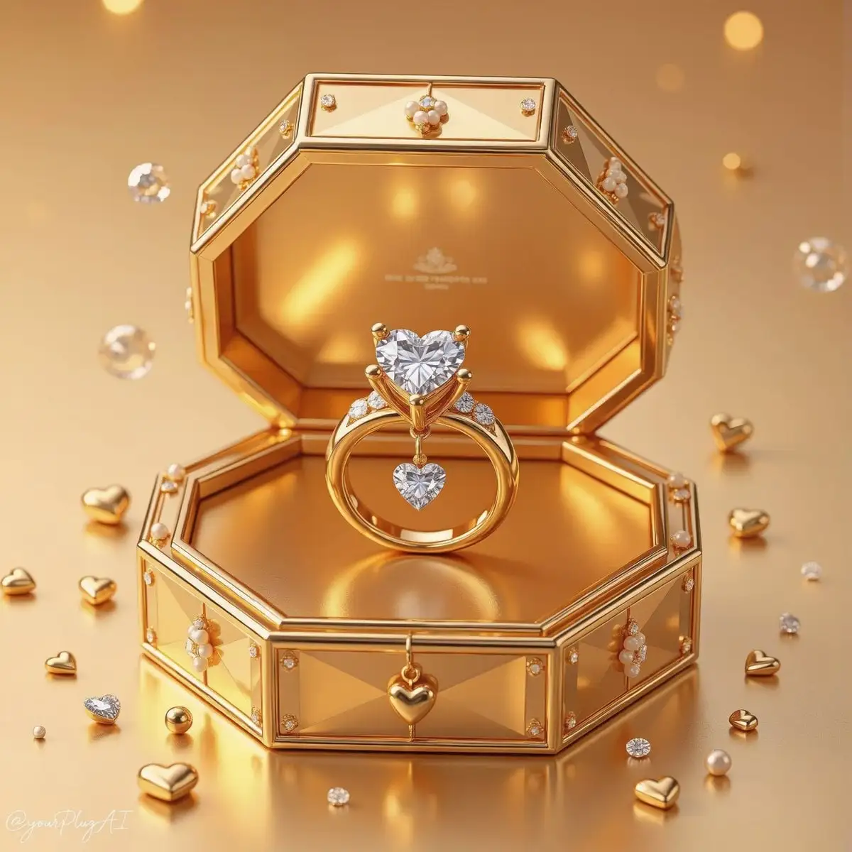 Create a hyper-realistic luxury product photography scene...