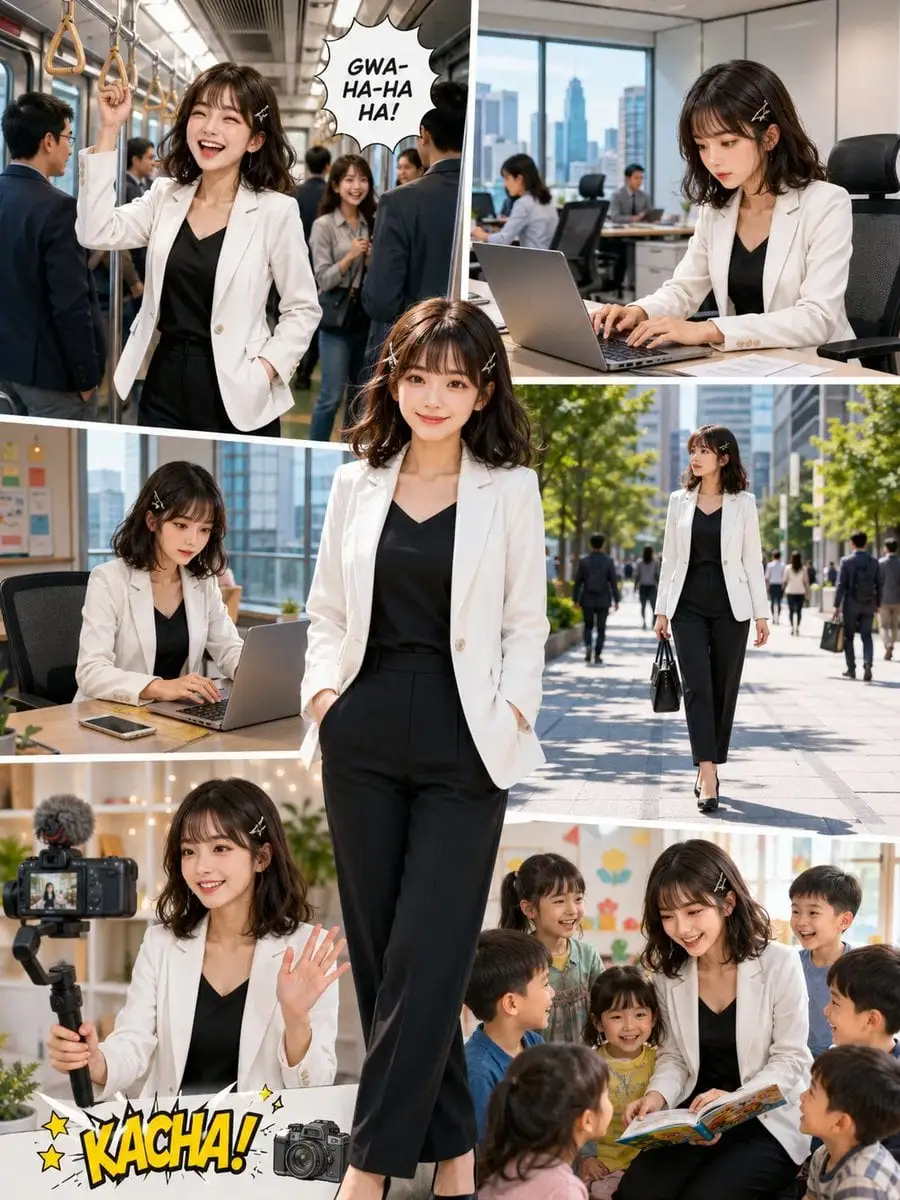 "title": "Corporate Lifestyle Manga-Style Photo Collage",