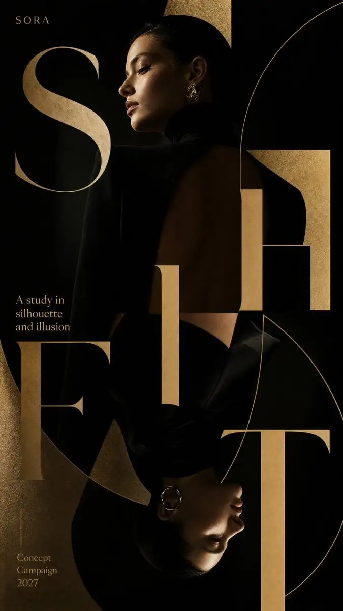 Create a high-end fashion campaign typography poster.