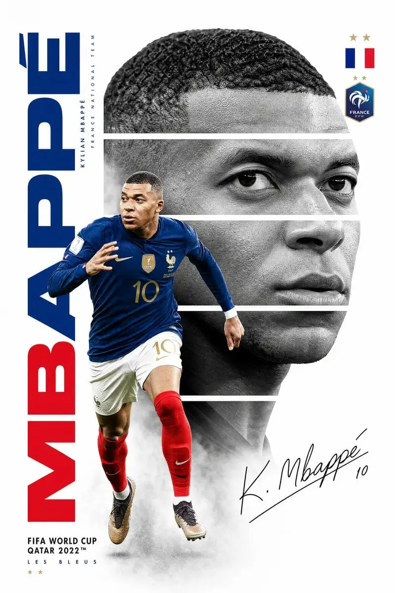 Create a premium FIFA World Cup poster design featuring K...