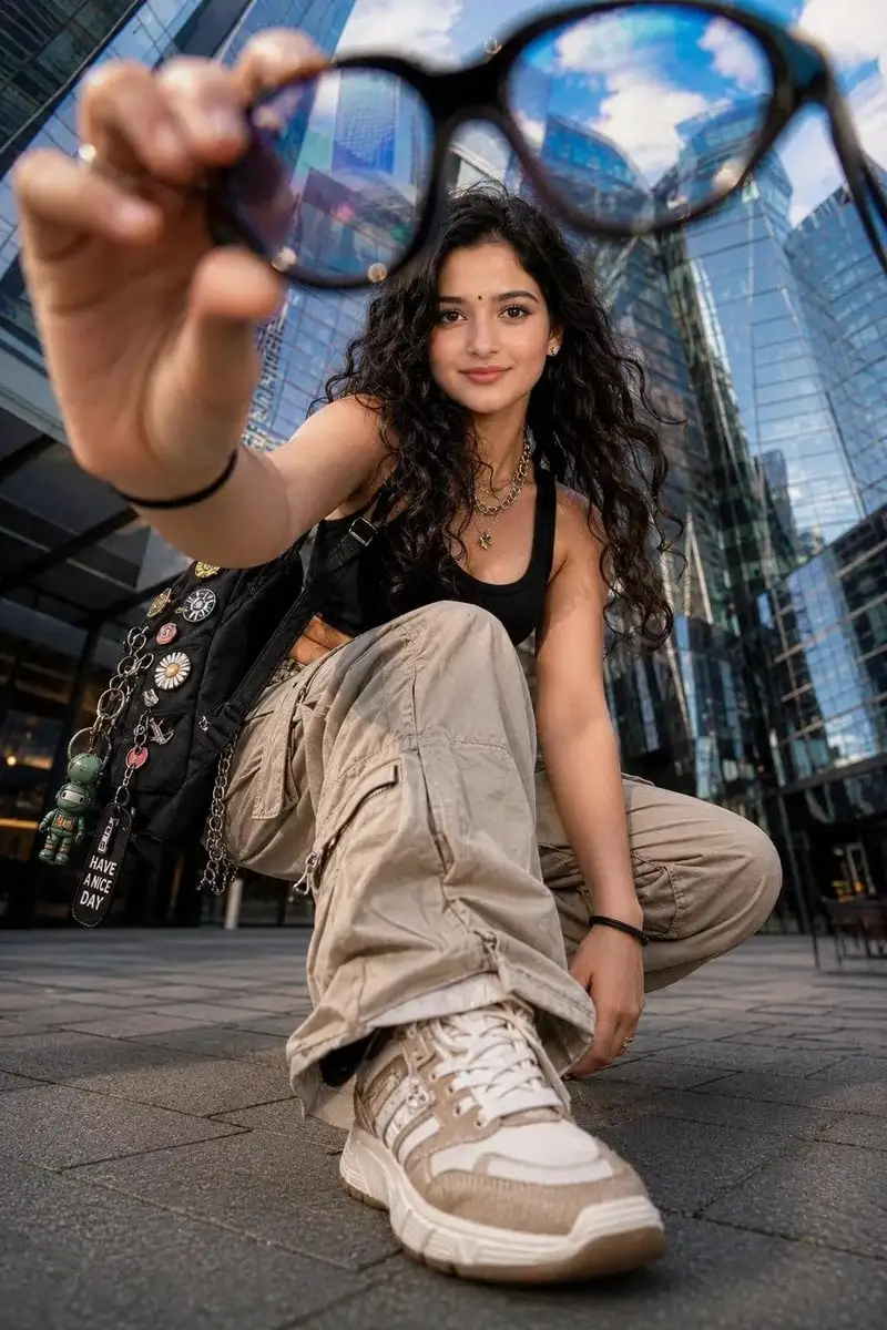 Ultra-realistic street-fashion editorial photograph captu...