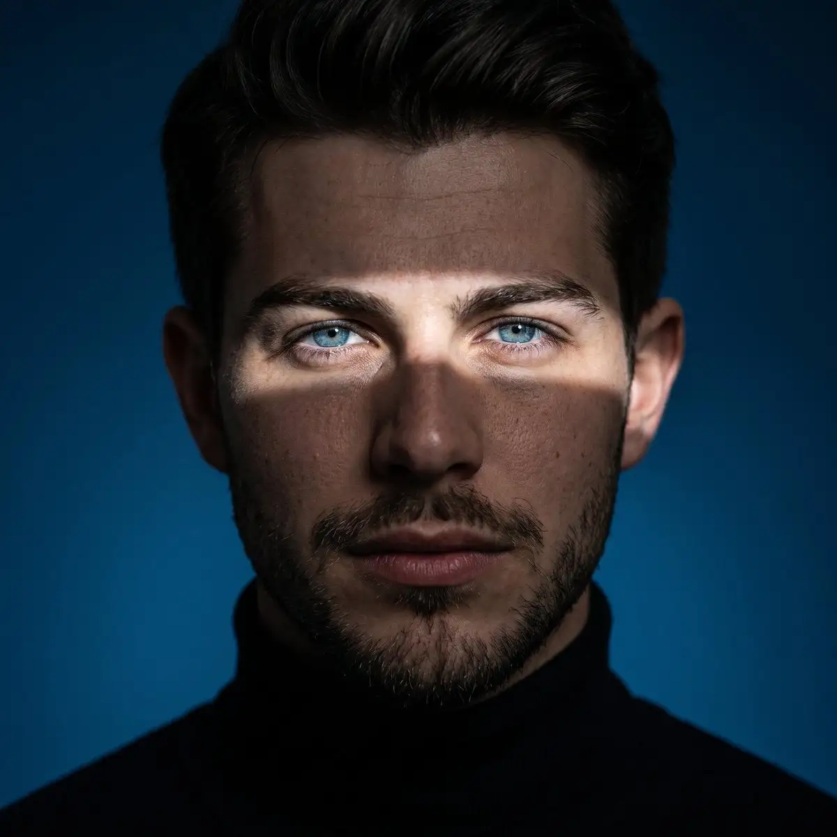 Ultra-realistic cinematic studio portrait, close-up heads...