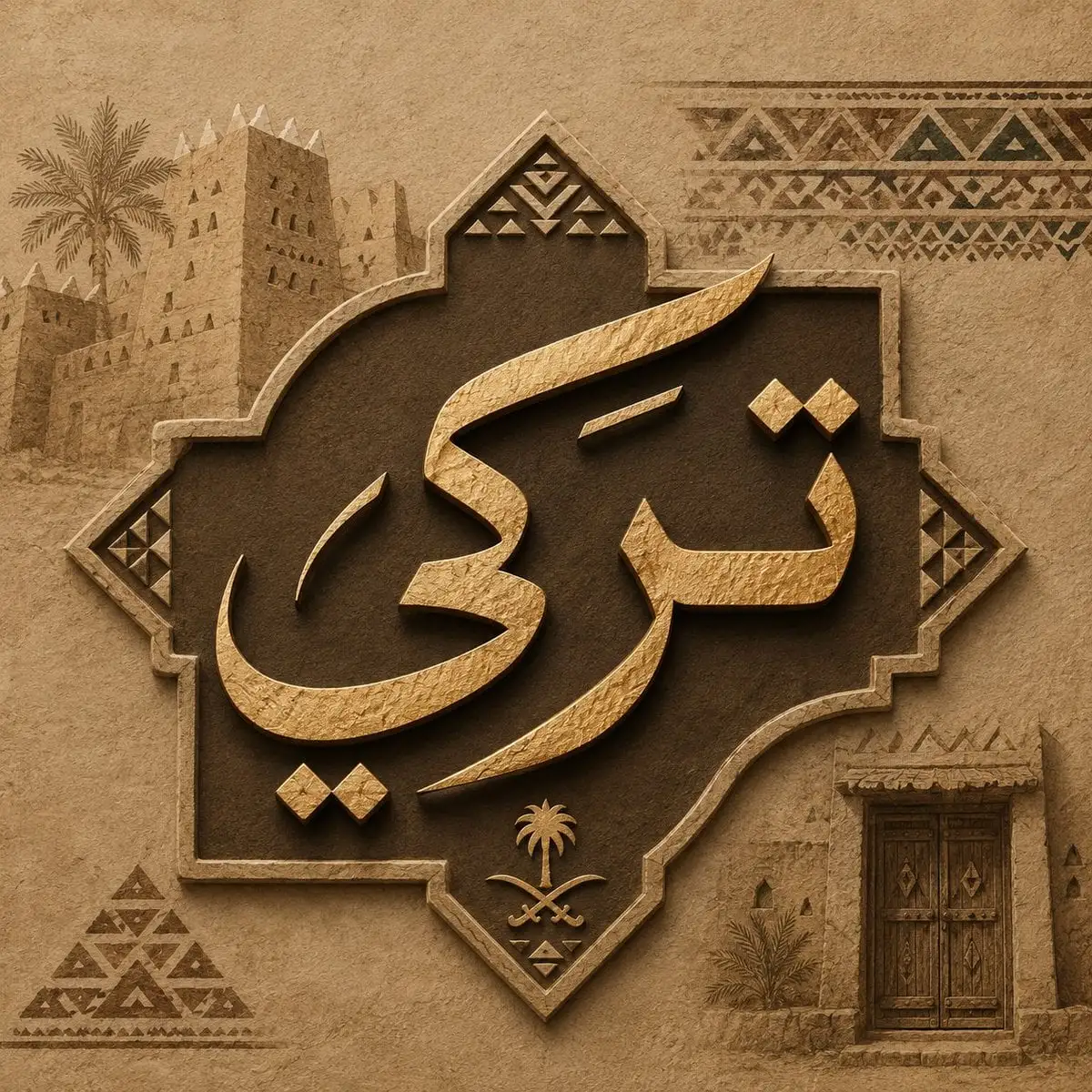 Create a premium Arabic calligraphy artwork featuring the...