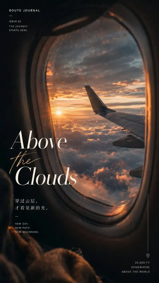 请生成一张「旅途窗口叙事海报」。