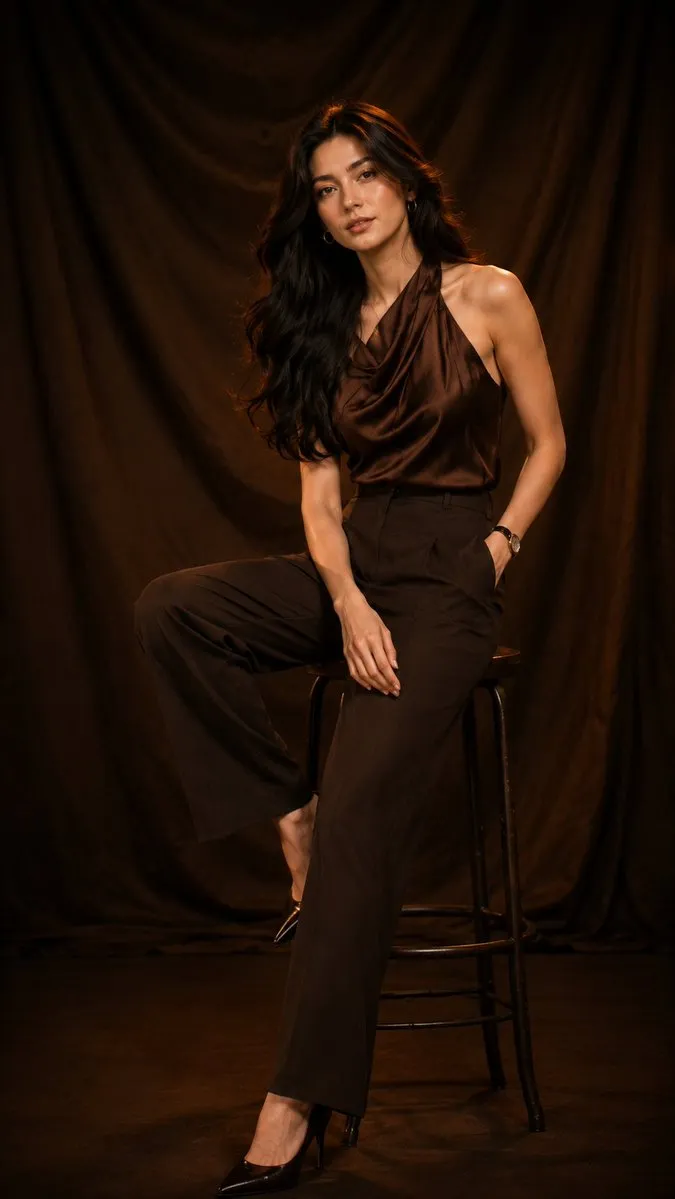 Create an ultra-photorealistic 9:16 luxury studio fashion...