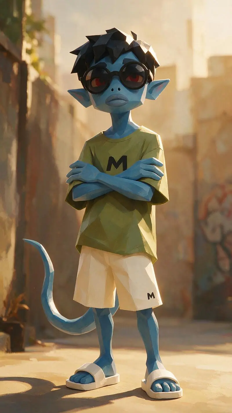 Stylized 3D painterly animation aesthetic, hand-painted 3...