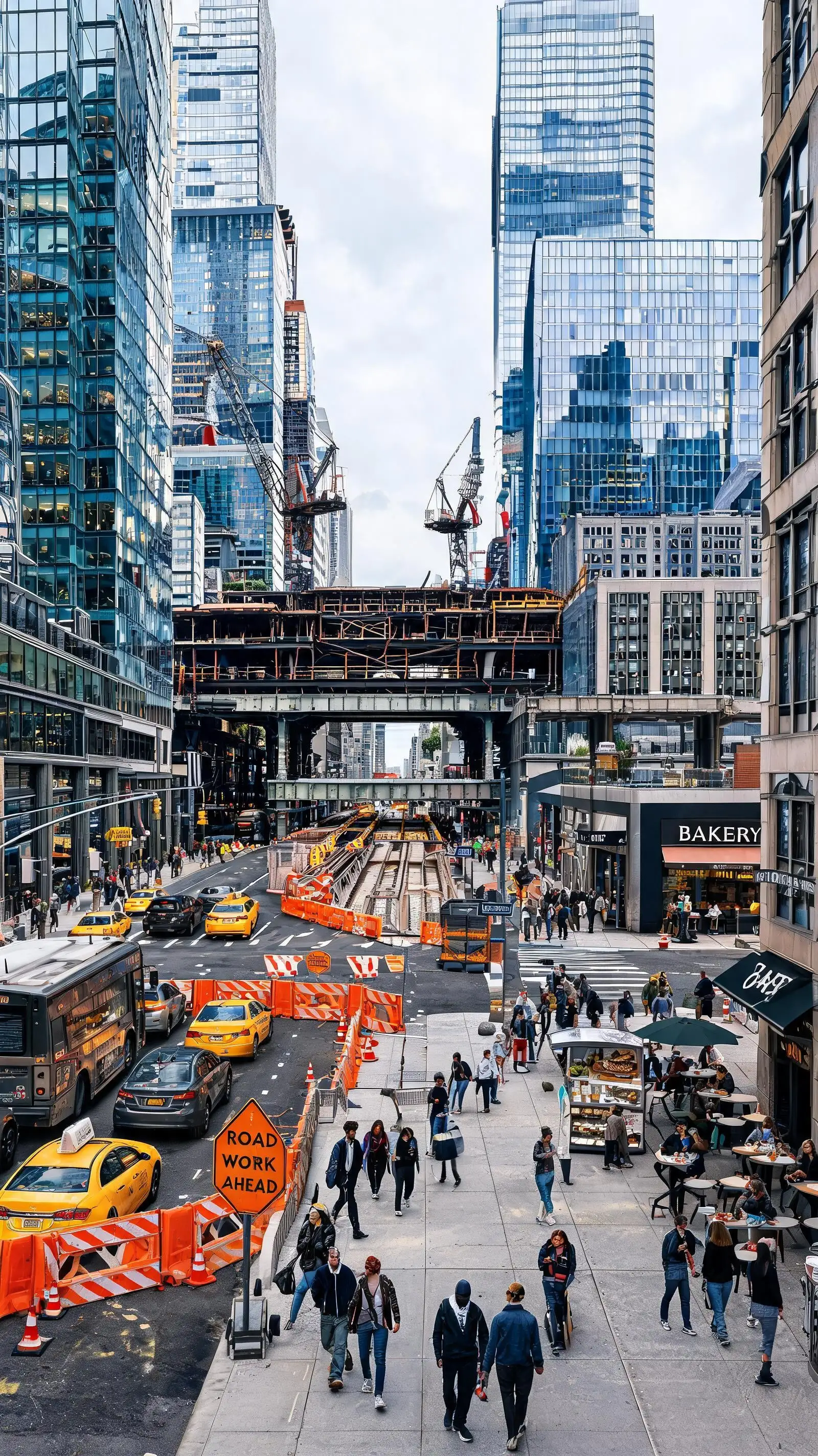 Large realistic city continuing daily operations despite ...
