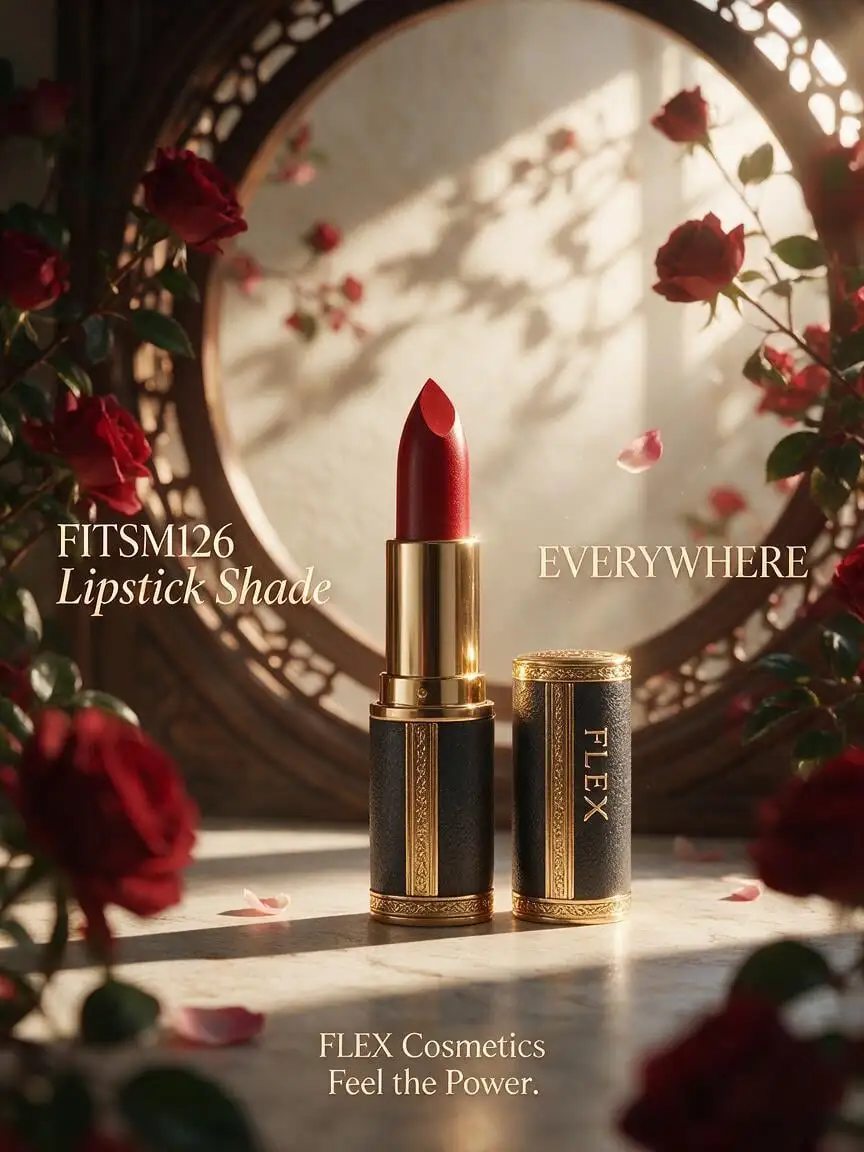 Create a premium luxury editorial cosmetic advertisement ...