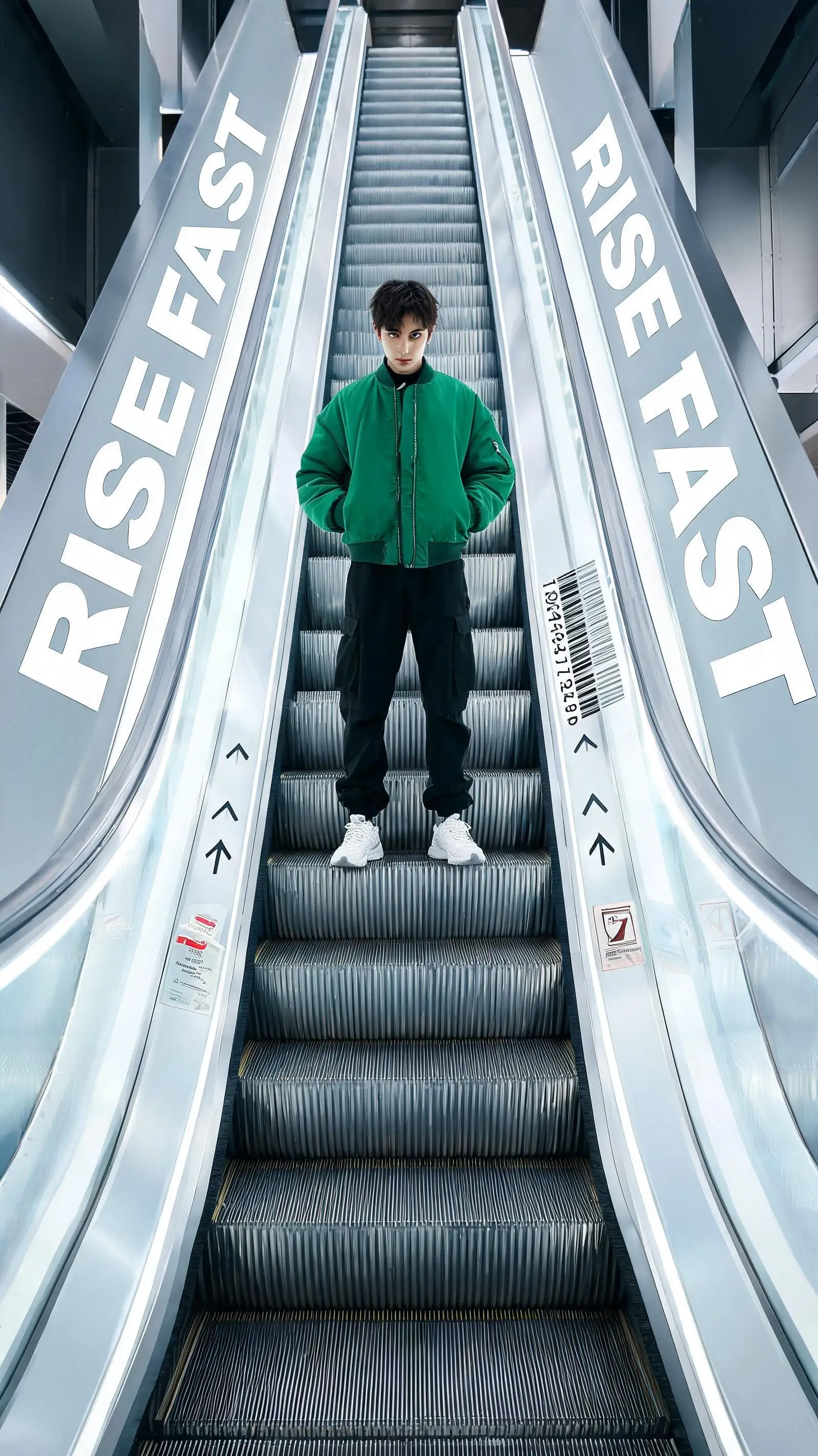 A premium 9:16 sports-fashion editorial advertising poste...