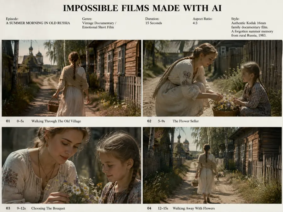 Seedance 2.0 vs Seedance 2.5 storyboard: A Summer Morning in Old Russia